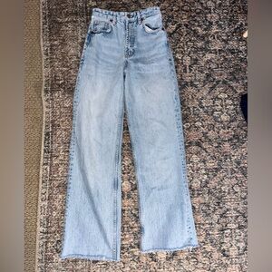 Zara Straight Leg Distressed Jeans